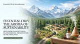 A sweeping vista of the Himalayan mountains, showcasing cedar trees with a sustainable forestry operation in the background, emphasizing responsible harvesting and environmental preservation.